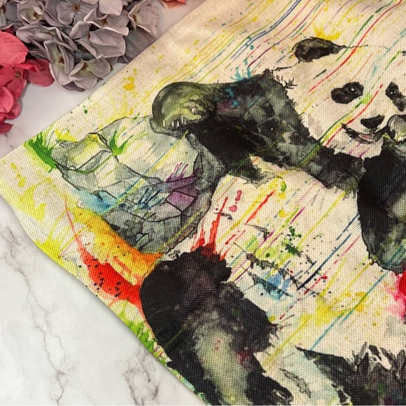 Eco-Friendly Colorful Rain Giant Panda Folding Tote Bag - Picture 6 of 13